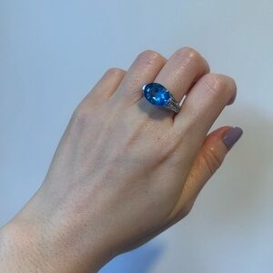 NWT 14K Gold Swiss Blue Topaz Gemstone Ring